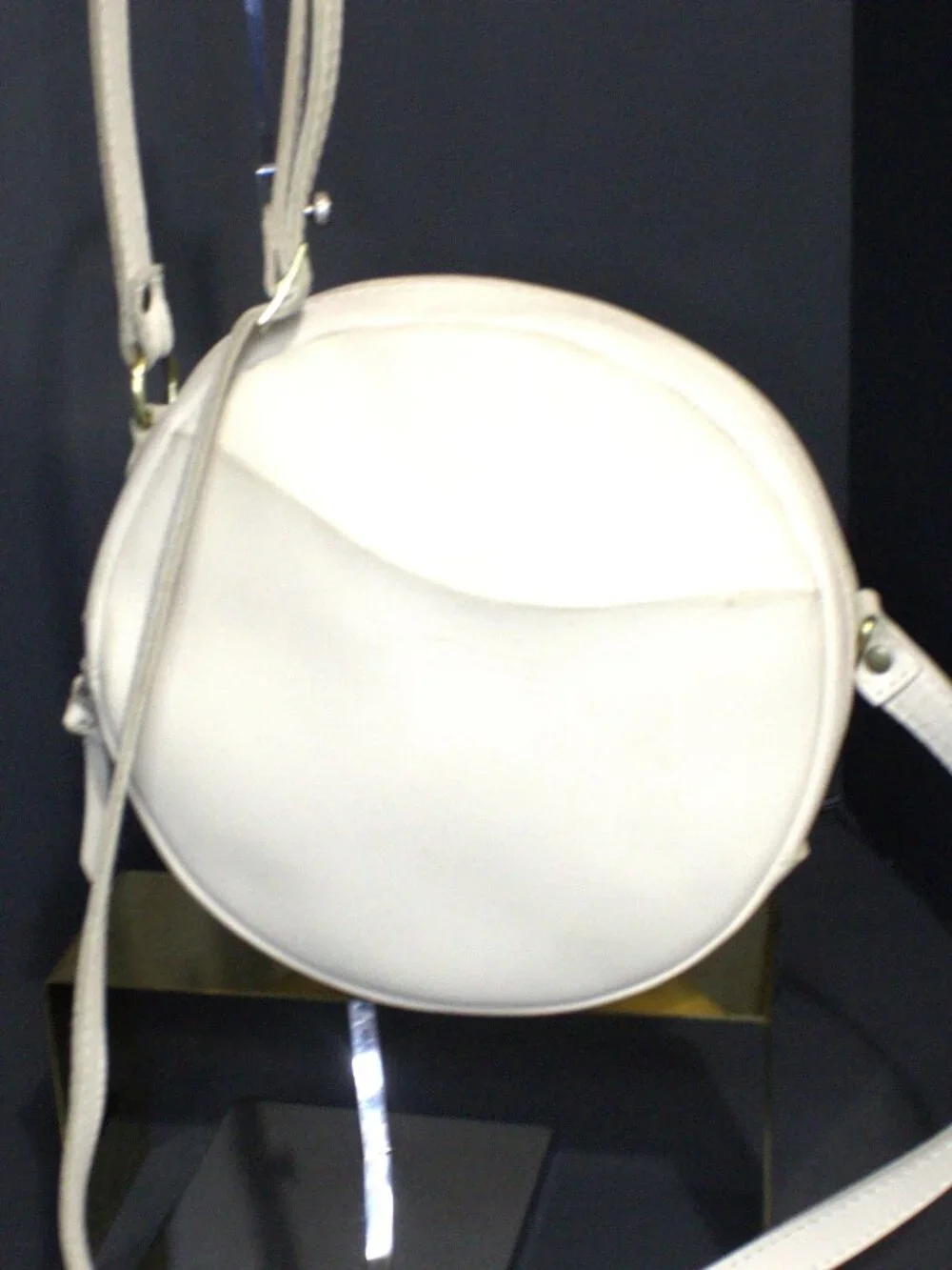 Portland Leather Goods, Bone Leather Circle Crossbody Handbag, Gold Hardware